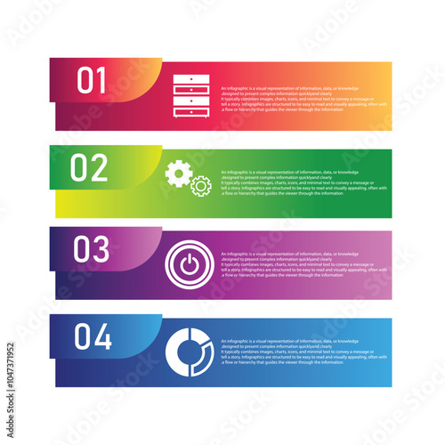 Business Infographic Element design with 4 options can be used for workflow layout, diagram, annual report.