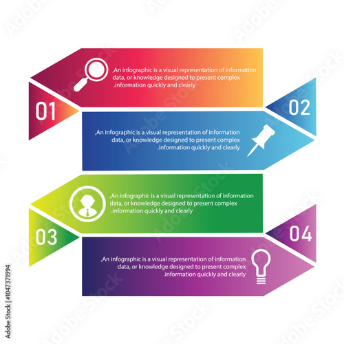 Business Infographic Element design with Unique 4 options can be used for workflow layout, diagram, annual report.