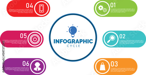 Infographic concept design, modern and colorful, with icons. Easy to customize template. photo