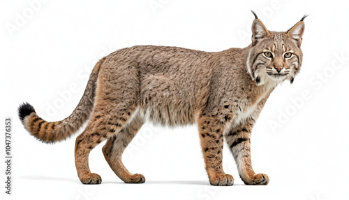 Bobcat on white background isolated 