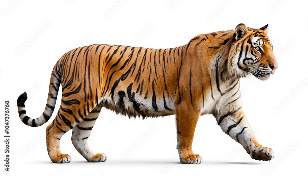 Obraz premium Bengal Tiger on white background isolated 