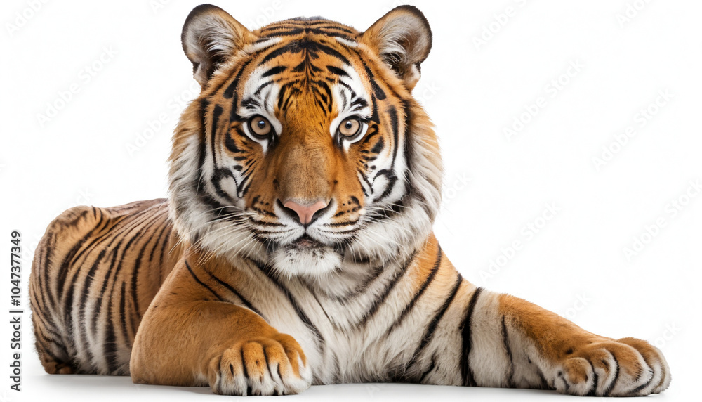 Naklejka premium Bengal Tiger on white background isolated 