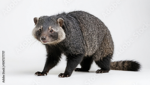 Binturong on white background