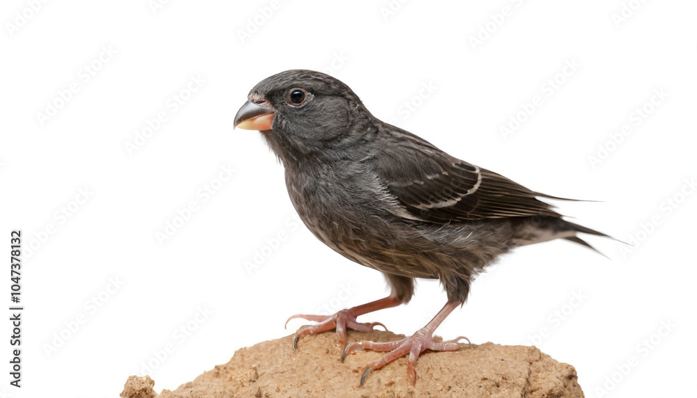 black chick Finch male on white background isolated black chick Finch male on white background isolated