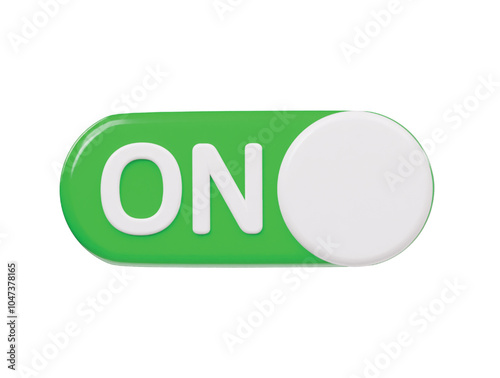 Switch on button icon 3d render illustration