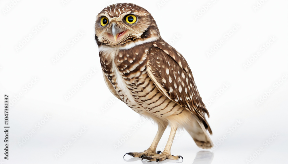 Burrowing Owl on white background isolated Burrowing Owl on white background isolated