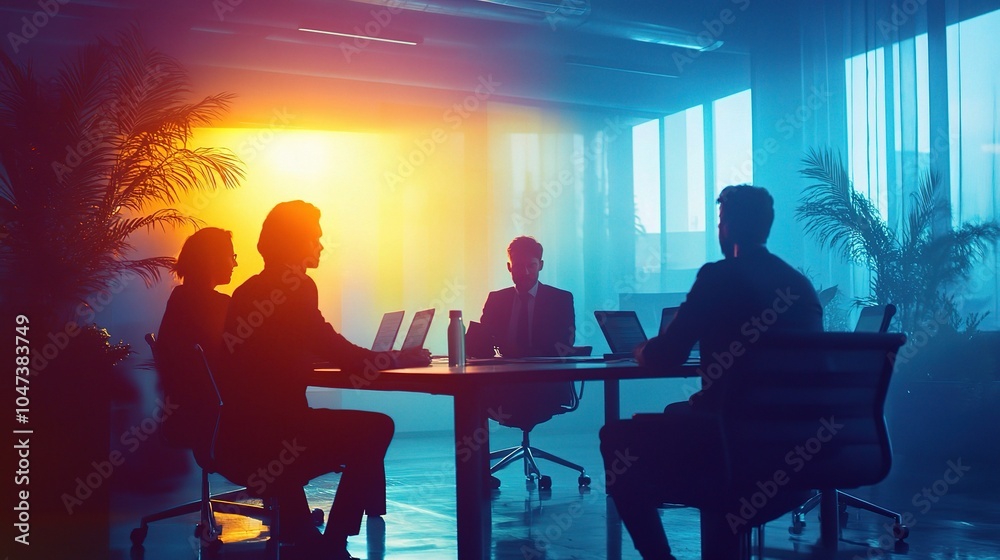 Diverse Group in Meeting Room with Sunlight Effects Diverse Group in Meeting Room with Sunlight Effects