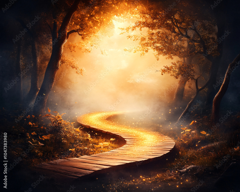 Explore the captivating beauty of a winding pathway illuminated by ...