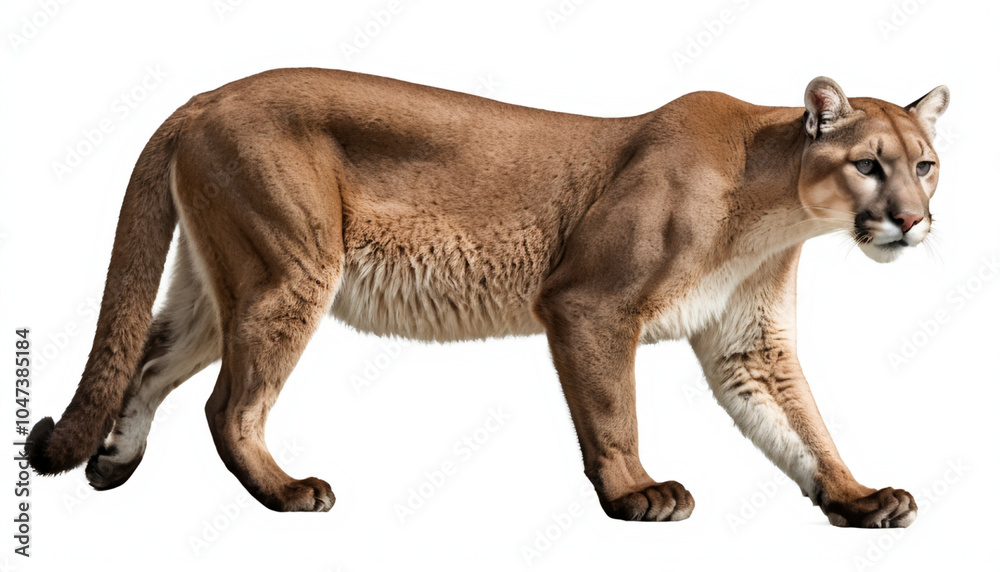 Obraz premium Cougar on white background isolated