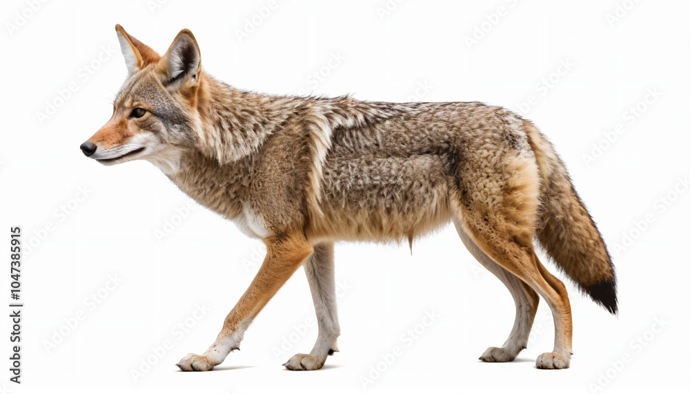 Coyote on white background isolated Coyote on white background isolated