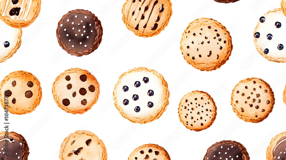 Obraz premium Delicious cookie patterns