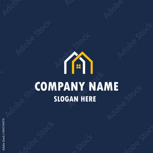 Black Gold Real Estate Logo. Construction Architecture Building Logo Design Template Element