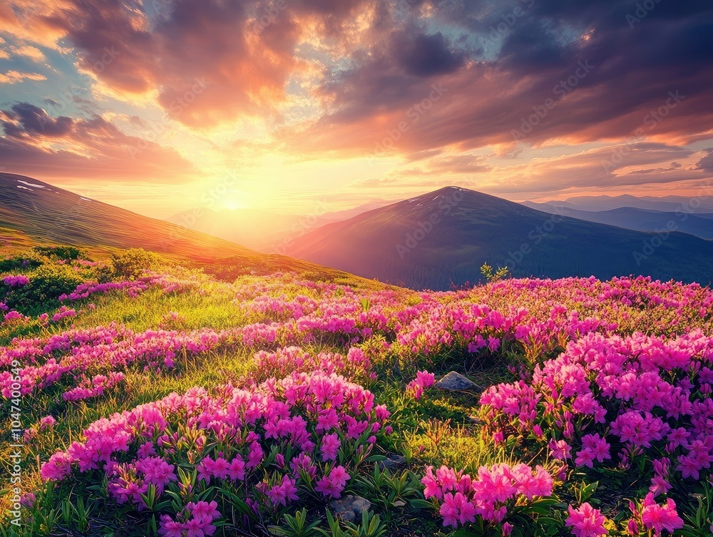 Fototapeta premium sunset in the mountains