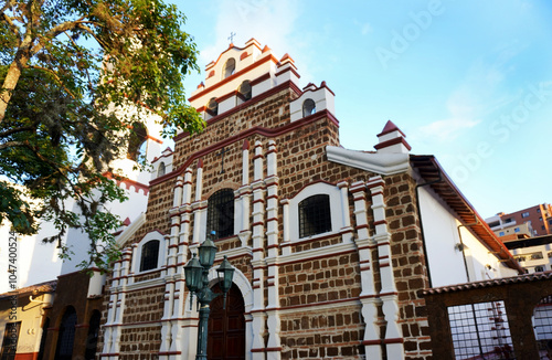 Copacabana, Antioquia, Colombia; October 22, 2024: One side shot of Our Lady of assumption (Nuestra Señora de la Asunción) church. photo