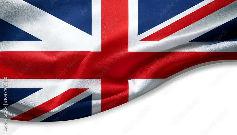 Fototapeta premium Kingdom of England flag waving in the wind. Kingdom of England blowing, soft and smooth silk. Cloth fabric texture ensign background. Use it for national day and country occasions concept