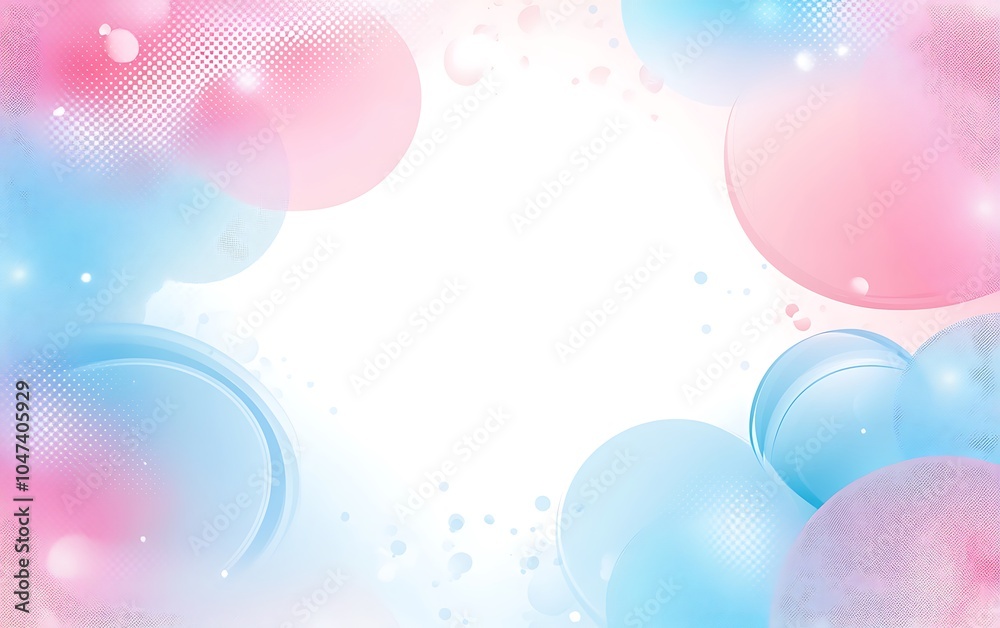 Abstract background with pastel blue and pink circles, with copy space in the middle. Abstract background with pastel blue and pink circles, with copy space in the middle.