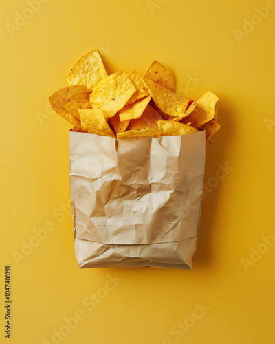 Bag of Chips Mockup, high-end and customizable with realistic high-resolution rendering, ideal for branding, packaging design, and snack product presentations, AI Generative