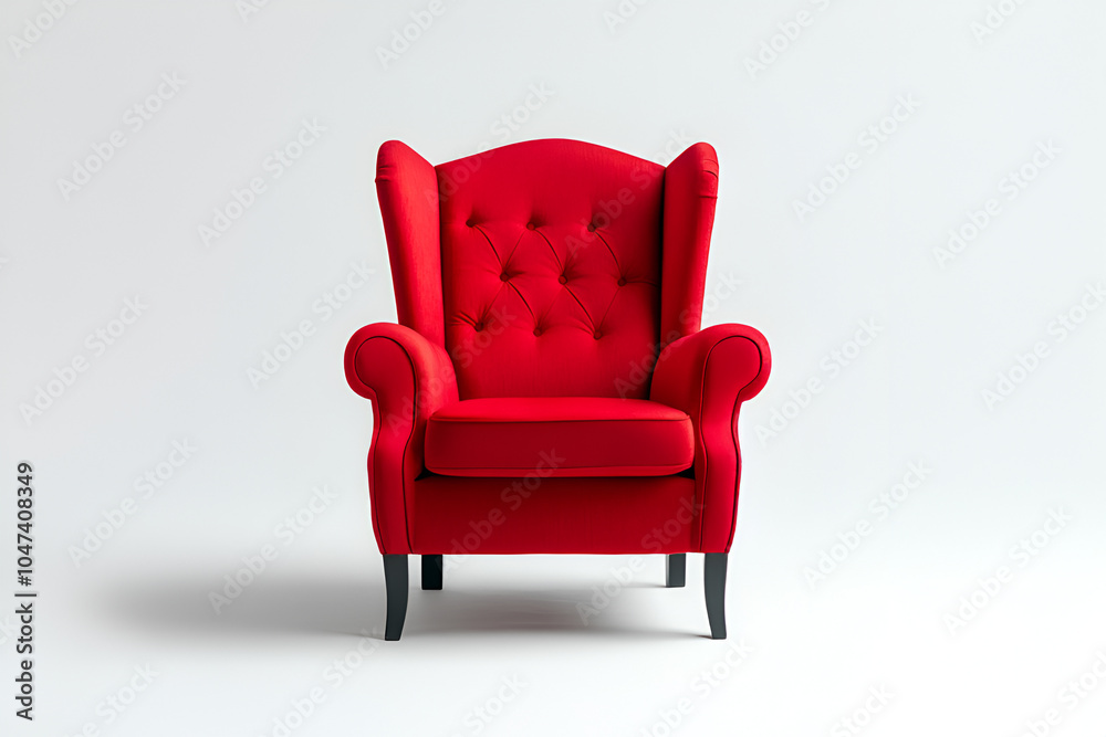 Red armchair on a white background Red armchair on a white background