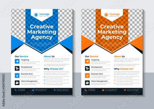 Creative Corporate Flyer Design Template, Annual Report, Marketing, Professional, layout, Vector illustrator