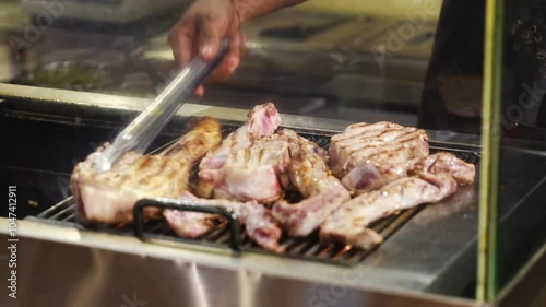 korean barbecue, Samgyeopsal, meat on the barbecue