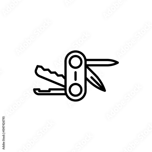 Swiss Knife icon logo set vector