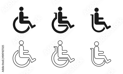 handicap icon sign symbol disability or handicap icon set vector illustration isolated on white background.