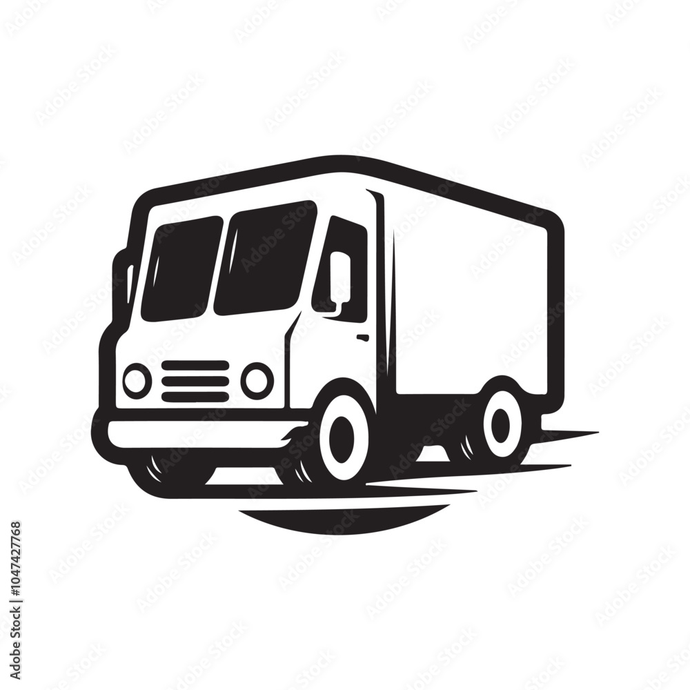 Simple Delivery Truck Silhouette Vector – Great for Logistics Branding Simple Delivery Truck Silhouette Vector – Great for Logistics Branding