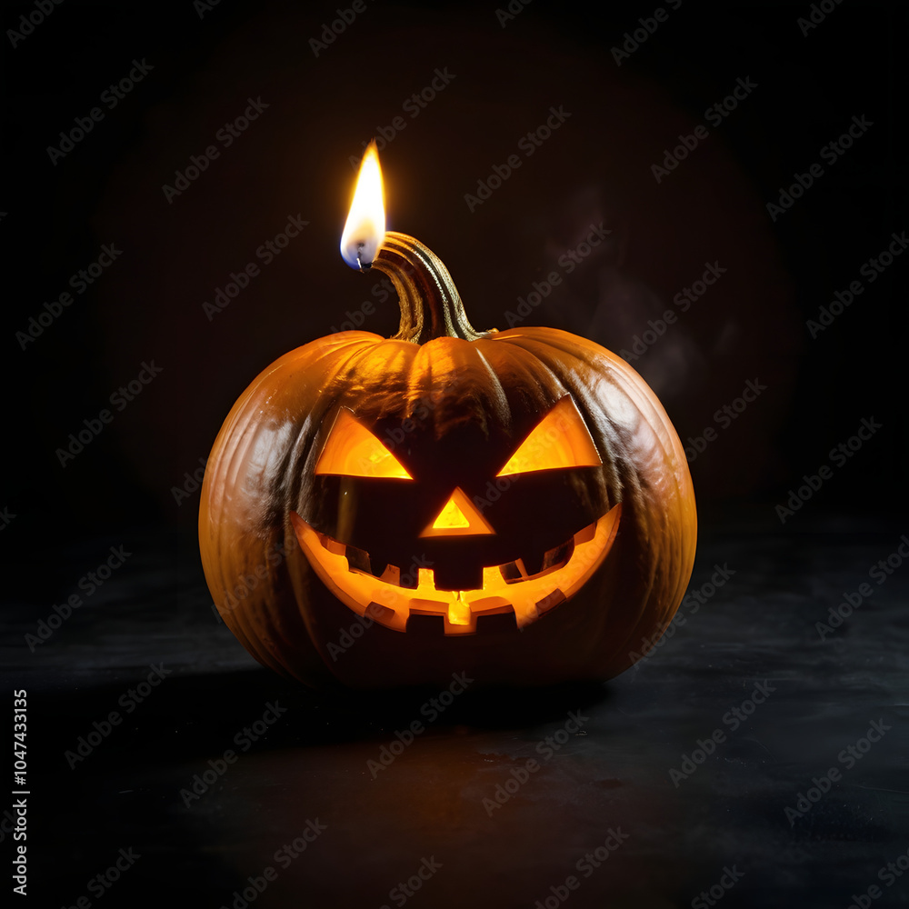 Fototapeta premium halloween pumpkin on black
