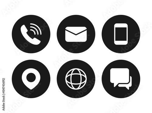 Contact us icon set. Contact us vector icon collection isolated on white background. Help and support symbols for business and service