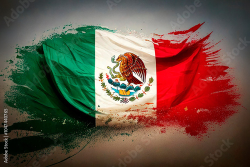 Mexico. Mexican waving flag illustration.