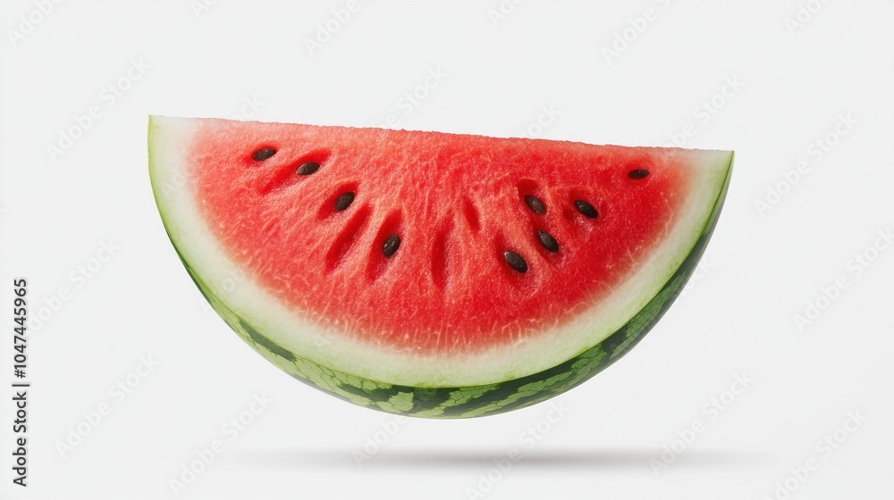 Fresh Slice of Watermelon Floating in the Air Fresh Slice of Watermelon Floating in the Air