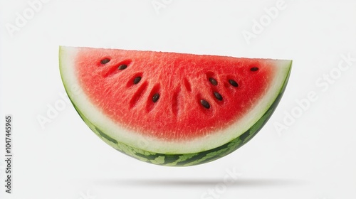 Fresh Slice of Watermelon Floating in the Air