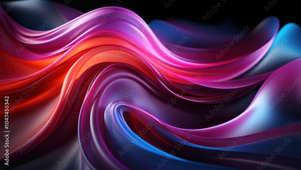 Abstract waves of vibrant colors creating a fluid, dynamic composition. Abstract waves of vibrant colors creating a fluid, dynamic composition.