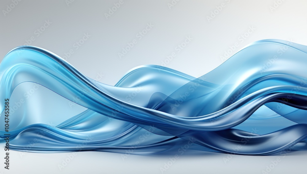 Abstract blue waves creating a fluid, serene visual effect. Abstract blue waves creating a fluid, serene visual effect.