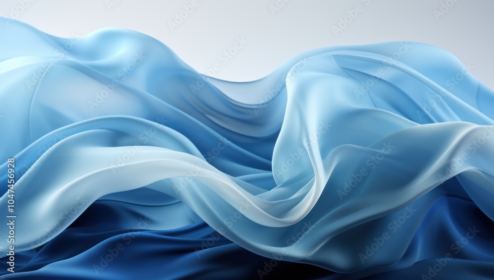 A flowing fabric in shades of blue, creating a serene and calming visual effect. A flowing fabric in shades of blue, creating a serene and calming visual effect.