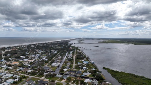 Houses and homes by the beach enjoying coastal living in St Augustine Florida  photo