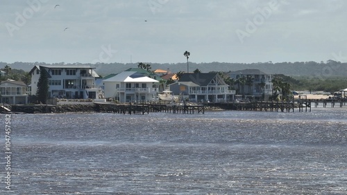 Relaxing day under the sun along Florida coastline at St Augustine a popular tourist vacation destination  photo