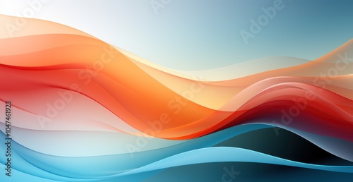 Abstract wavy lines in warm and cool colors create a soothing visual effect.