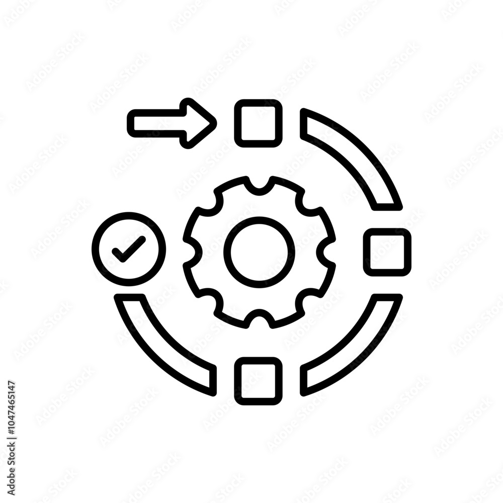Workflow Outline Icon, Vector illustration Workflow Outline Icon, Vector illustration