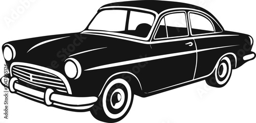 Silhouette of a retro car victor illustration 