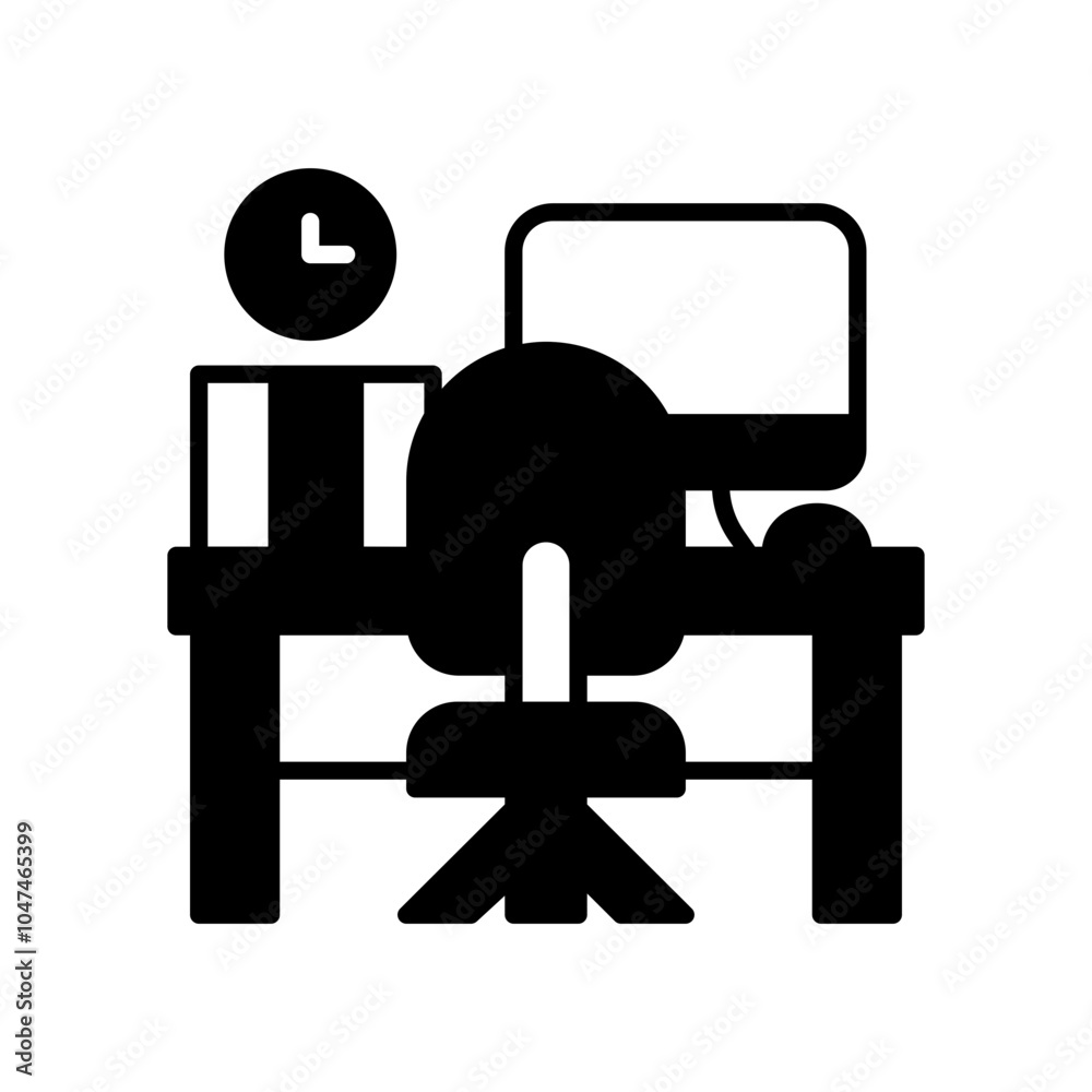 Workplace Glyph Icon, Vector illustration Workplace Glyph Icon, Vector illustration