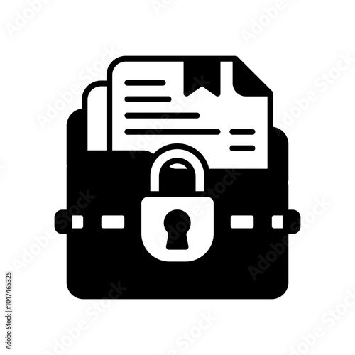 Confidential Data Glyph Icon, Vector illustration