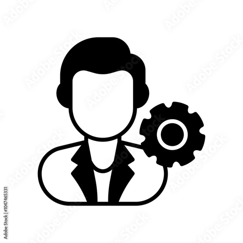 Project Manager Glyph Icon, Vector illustration