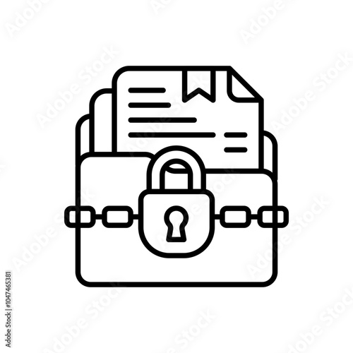 Confidential Data Outline Icon, Vector illustration