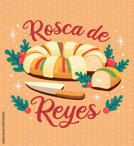 Tarjeta Rosca de reyes magos tradición México