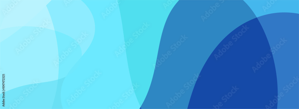 Εκτύπωση καμβά Abstract blue and cyan gradient background with curved shapes.