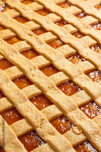 macro su crostata di albicocche