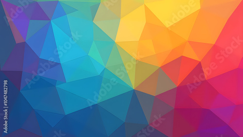 colorful polygonal mosaic texture background, generative ai