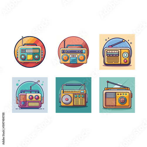 High-Quality Printable Radio Graphics for Microstock Websites"