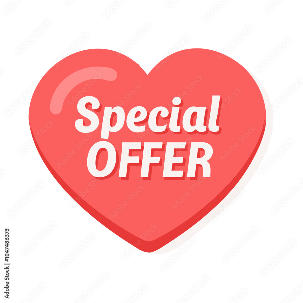 Heart-shaped special offer badge for Valentine's discounts Heart-shaped special offer badge for Valentine's discounts